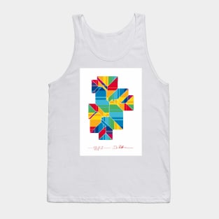 Geometric colorful polygonal roof 1 Tank Top